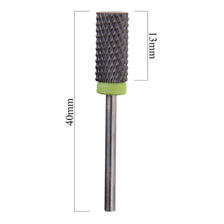 Fresa cerámica negra de barril ancho, 3/32", resistente