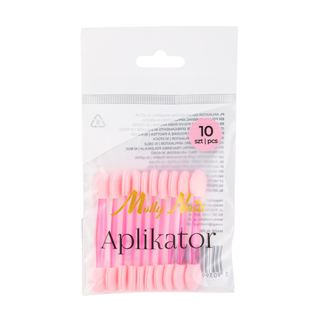 Applicatore a forma di marionetta per l'applicazione del glitter Molly Nails, rosa, 10 pezzi