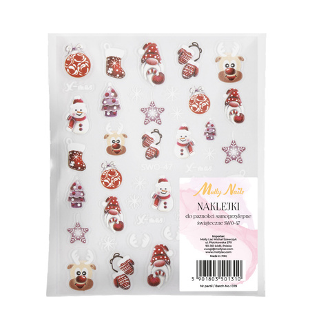 Autocollants pour ongles de Noël Molly Nails SW0-47