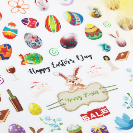 Adhesivos finos para uñas con motivos de Pascua T-371