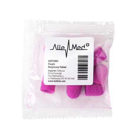 Capuchones para pedicura 7 mm, grano 180, 100 unidades, ABS Podo Allemed, violeta Purple