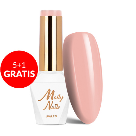 5+1 безкоштовно Гібридний лак Molly Nails Sensual Adele без HEMA/Di-HEMA, 8 г, № 202