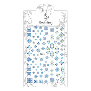Thin self-adhesive nail stickers with decorative designs – No. F033