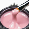Gel de construcción autonivelante duro de densidad media Molly Nails Smoky Pink, sin HEMA ni Di-HEMA, 15 g