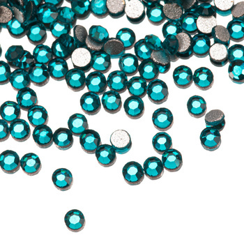 Strass per unghie in vetro SS3 Blue Zircon, circa 50 pezzi.