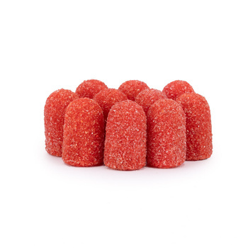 Pedicure caps 7 mm, 60 grit, 10 pcs Fabric Podo AlleMed Orange