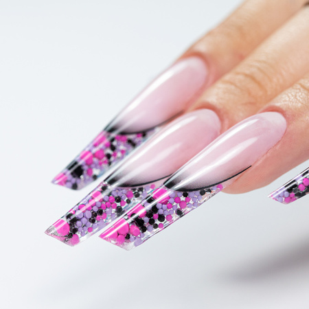 Colorful pearl beads for nail art in a case