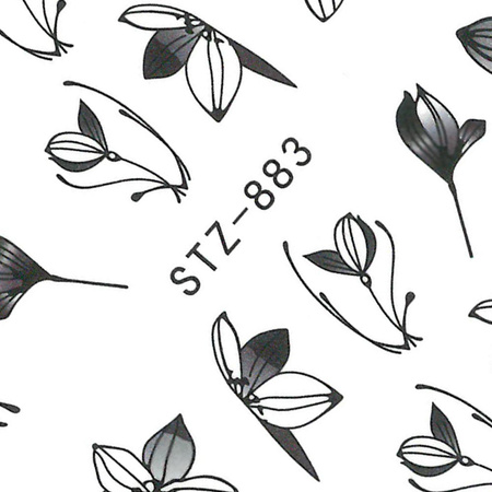 STZ-883 Floral Water Nail Stickers