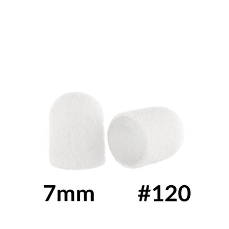 Capuchones para pedicura de 7 mm, grano 120, 10 unidades, Fabric Podo AlleMed, blanco