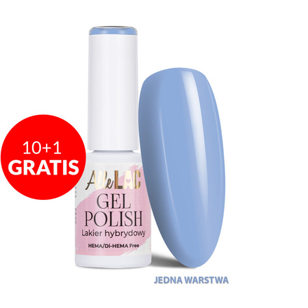 10 + 1 gratis. Esmalte híbrido LED/UV Gel Polish Blues BL10 Azure AlleLac sin HEMA ni Di-HEMA, 6 g