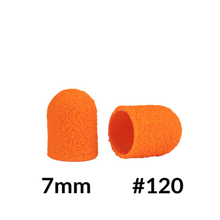 Cappucci per pedicure 7 mm, grana 120, 10 pezzi, Fabric Podo AlleMed, arancione