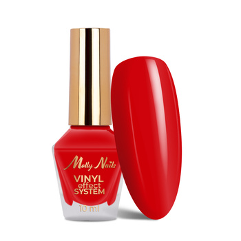 Esmalte clásico STEP 2: Color Lacquer Vinyl Effect System MollyNails Fire Red 10 ml