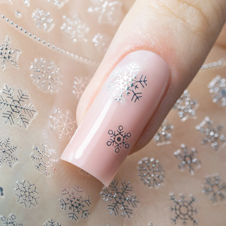 Thin self-adhesive Christmas nail stickers Molly Nails F282 silver