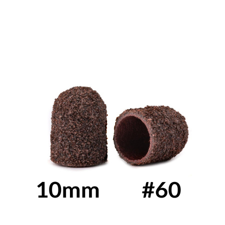 Schleifkappen für die Pediküre mit Baumwollkern, 10 mm, Körnung 60, braun, AlleMed, 10 Stück