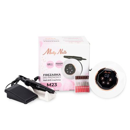 MollyNails 68-W-Nagelfräse für Maniküre und Pediküre, weiß, M23, 50.000 Umdrehungen
