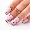 Base de caucho color leche con copos metalizados rosas «Flakes Rubber Base Milk&Pink»; Molly Nails, sin HEMA ni Di-HEMA, 10 gramos