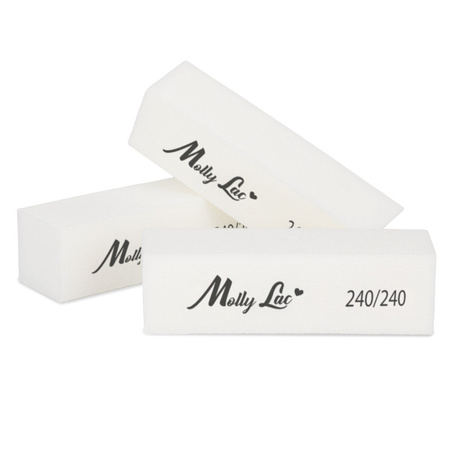 Полірувальний блок MollyLac 240/240 Premium, білий, 1 шт.