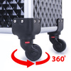 Trousse de maquillage XXXL 4-en-1, valise de maquillage à roulettes pivotantes à 360 degrés, motif Diamond 3D, noir avec finitions argentées