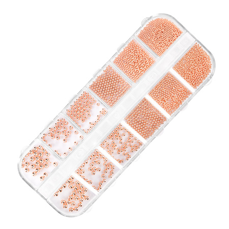 Коробка з прикрасами Molly Nails у стилі «бульйон», рожеве золото (rose gold), 1000 штук