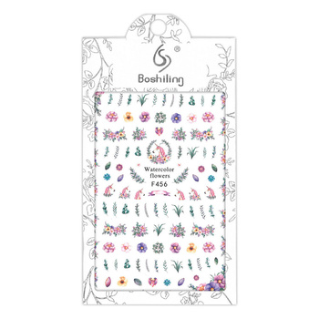 Thin self-adhesive nail stickers with unicorn plants F456