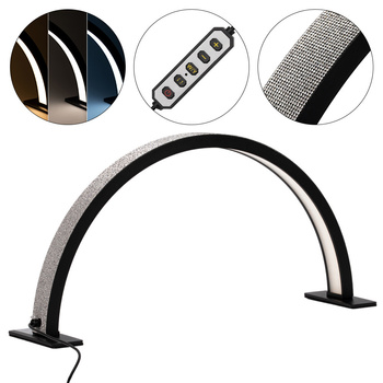 25W LED Arc Shade-Free Desk Beauty Light, Black with Rhinestones, Size S, HQ-55D