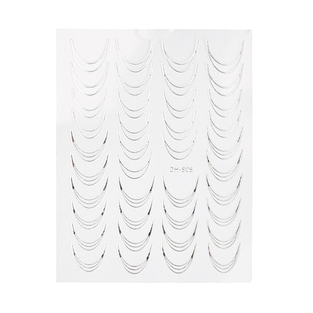 Adesivi per unghie / French / Linea del sorriso francese, 39 pezzi, argento DH-808 MollyNails