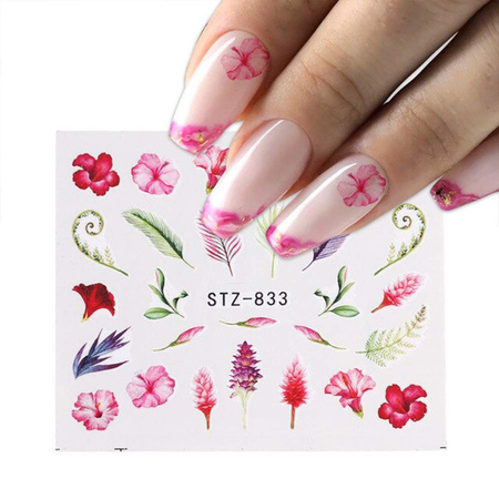 STZ-833 Floral Water Nail Stickers