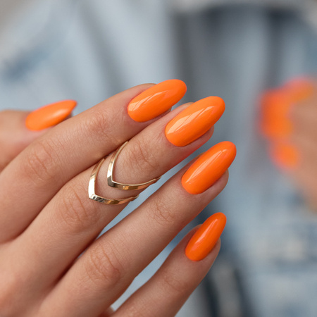 Гібридний лак Molly Nails Neons Juicy Orange без HEMA/Di-HEMA, 8 г, № 72