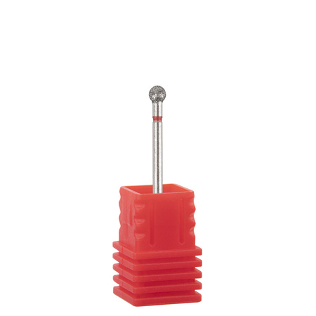 Fraise diamantée à bille de 4 mm, rouge, douce