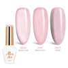 Esmalte híbrido Molly Nails Wedding Yes, I Do, rosa transparente con purpurina, sin HEMA ni Di-HEMA, 8 g, n.º 23