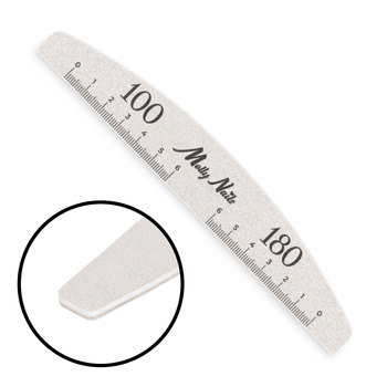 Lima mineral para uñas, forma de barquito y media luna, 100/180, estándar, MollyNails