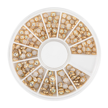Decorazioni per unghie: carosello con perline e perle Molly Nails dorate, circa 150 pezzi
