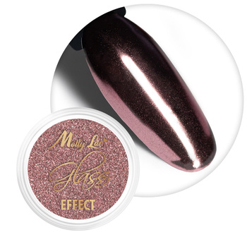 Mirror dust effect for nail art MollyLac Glass Effect Dark Golden Pink No. 5