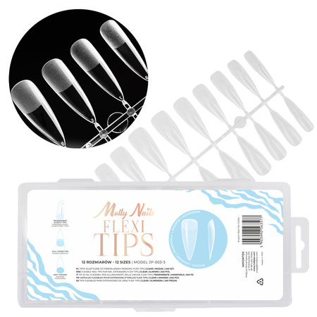 Tips per l'allungamento rapido delle unghie Flexi Tips Molly Nails a mandorla, 240 pezzi