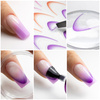 Gradient adhesive nail stickers/French/Ombre/French smile line, 24 pcs, mixed colors