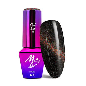 Magnetic hybrid nail polish with cat's eye effect Cat Eye Flashing Magic MollyLac 10g No. 155