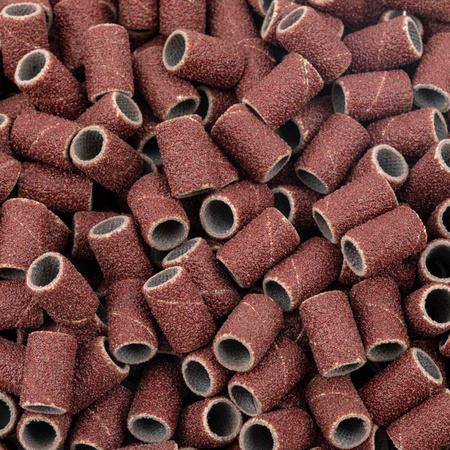 Capuchones para manicura y pedicura, mandriles, recubrimientos abrasivos, cilindro de 6 mm, grano 100, color marrón, 1000 unidades.