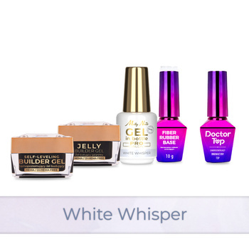 Molly Nails PRO MATCH SYSTEM 4+1 White Whisper 3 Aufbau-Gele + Grundierung + Doctor Top 10 g