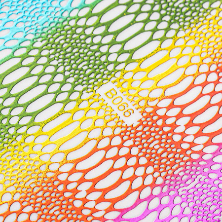 Thin self-adhesive iridescent snake skin holographic nail stickers