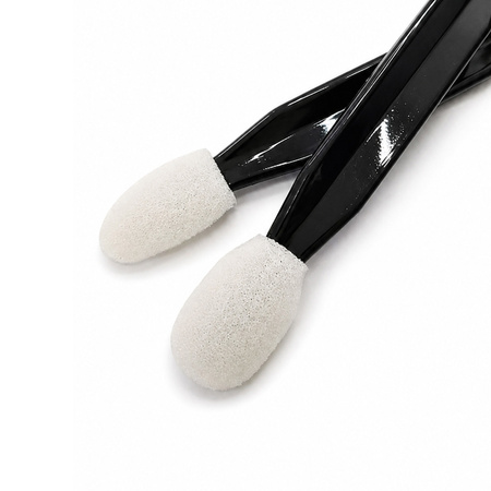 Double-sided puppet applicator for powders and shadows, white, 6.2 cm, 10 pcs