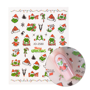 Molly Nails JO-2580 self-adhesive Christmas Grinch nail stickers