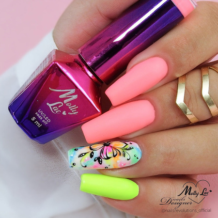 Esmalte híbrido MollyLac Women in Paradise The Coconut palms Neon 10 g N.º 73