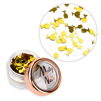 Decorazione per unghie: bicchierini dorati olografici Molly Nails 2 g