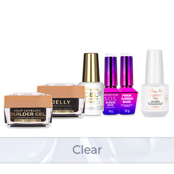 PRO MATCH SYSTEM 5+1 Clear: 3 gels: Jelly & Self-Leveling & Gel in a bottle + 2 base coats + Doctor Top 15g FREE