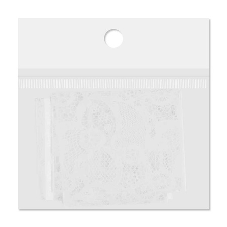 Lámina de transferencia para uñas, 80 cm, blanca, n.º 21