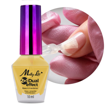 Baza i witaminowa odżywka utwardzająca DUAL EFFECT 2 in 1 Base & Hardener MollyLac 10 ml