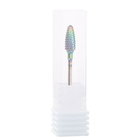 Fresa profesional de cobalto-tungsteno con acabado iridiscente, modelo Flame M 3/32" n.º 3