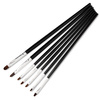 Lot de 7 pinceaux ovales noirs pour gel