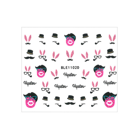 3D self-adhesive glitter Easter nail stickers BLE 1102D