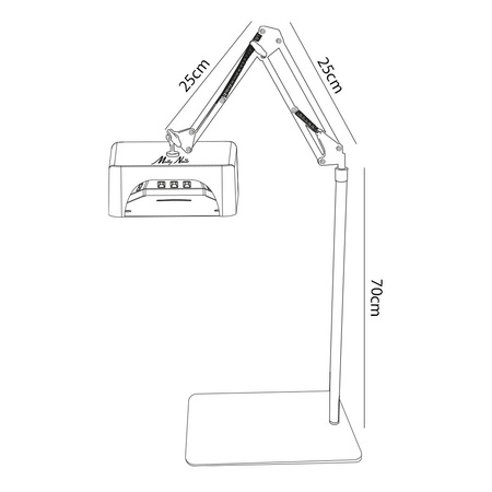 Lampe UV/LED à miroir 36 W Molly Nails pour pédicure avec trépied, sans fil, blanche V10BAT